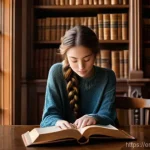 Home 2 고전문학 추천 도서 - **Prompt: Unlocking Timeless Wisdom in Ancient Pages**
"A young woman, in her early twenties, wi...